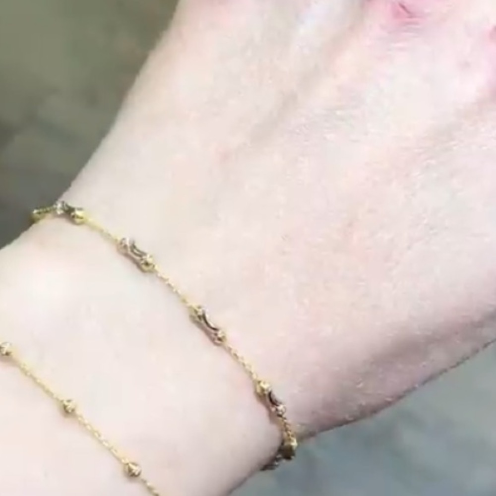 New Solid 14K Gold ball Bracelet 7” or 7.5” inches - Picture 2 of 5